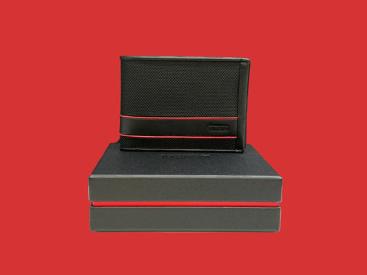 TUMI ALPHA SLG DOUBLE BILLFOLD BLACK/RED . 01192233DRED2