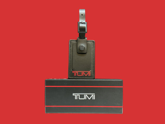 TUMI ALPHA LUGGAGE TAG LARGE LEATHER BLACK . 0014DH