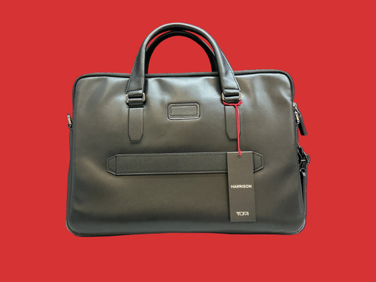 TUMI HARRISON SYCAMORE SLIM BRIEF BLACK BOMBE . 06302000DBM