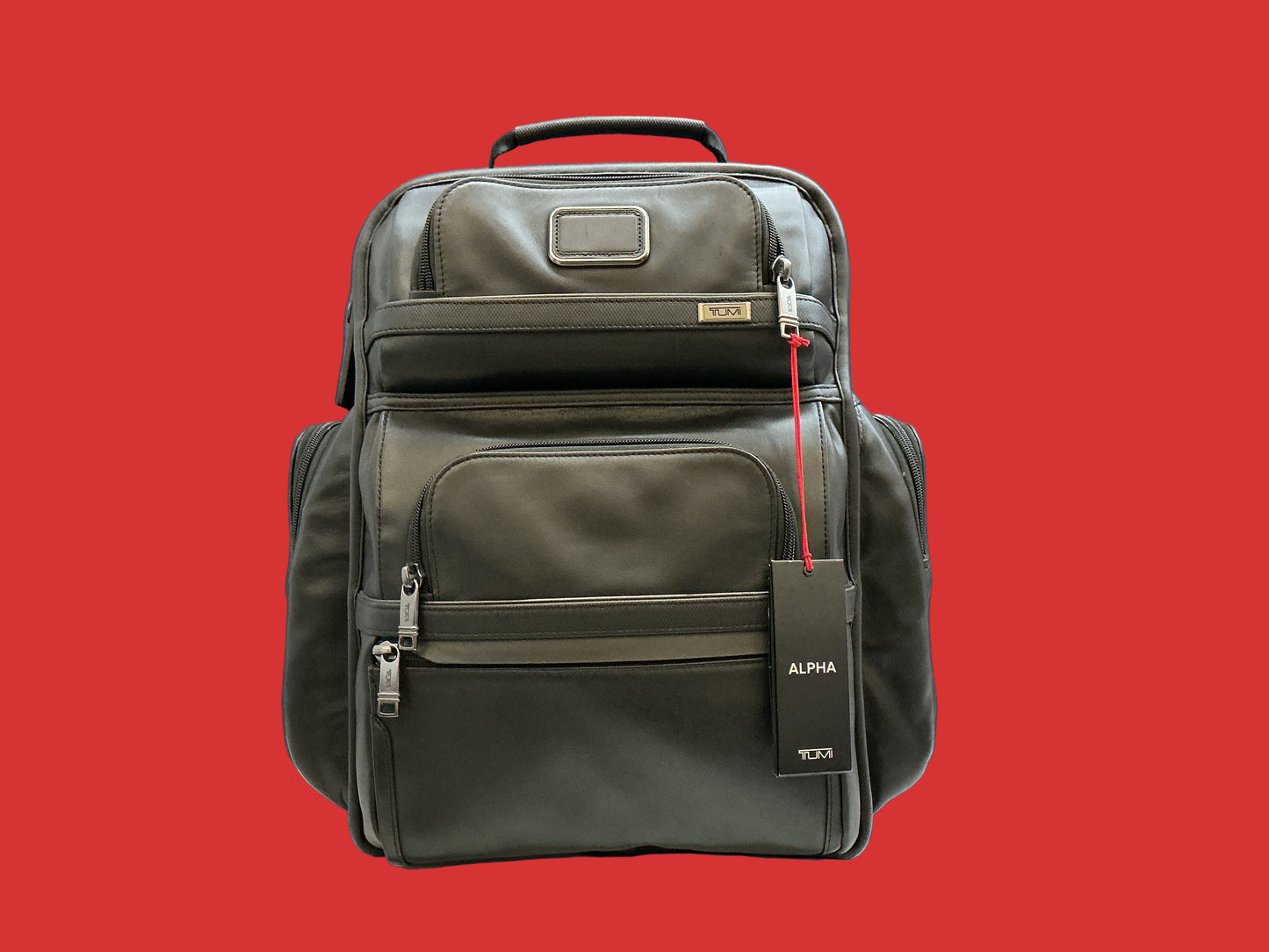 TUMI ALPHA BRIEF PACK LEATHER B/P BLACK . 09603580DL3