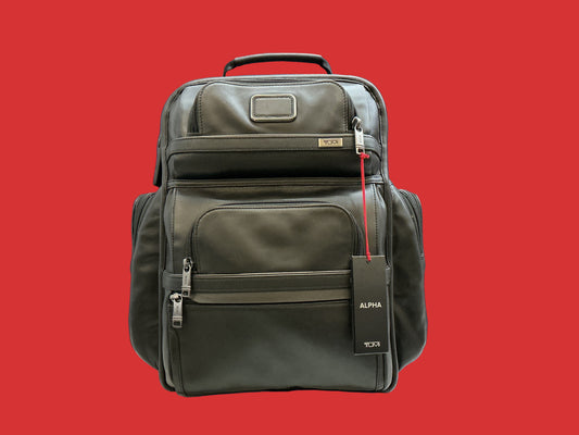 TUMI ALPHA BRIEF PACK LEATHER B/P BLACK . 09603580DL3